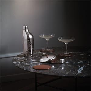 Georg Jensen Sky Stainless Steel and Leather Coaster Set